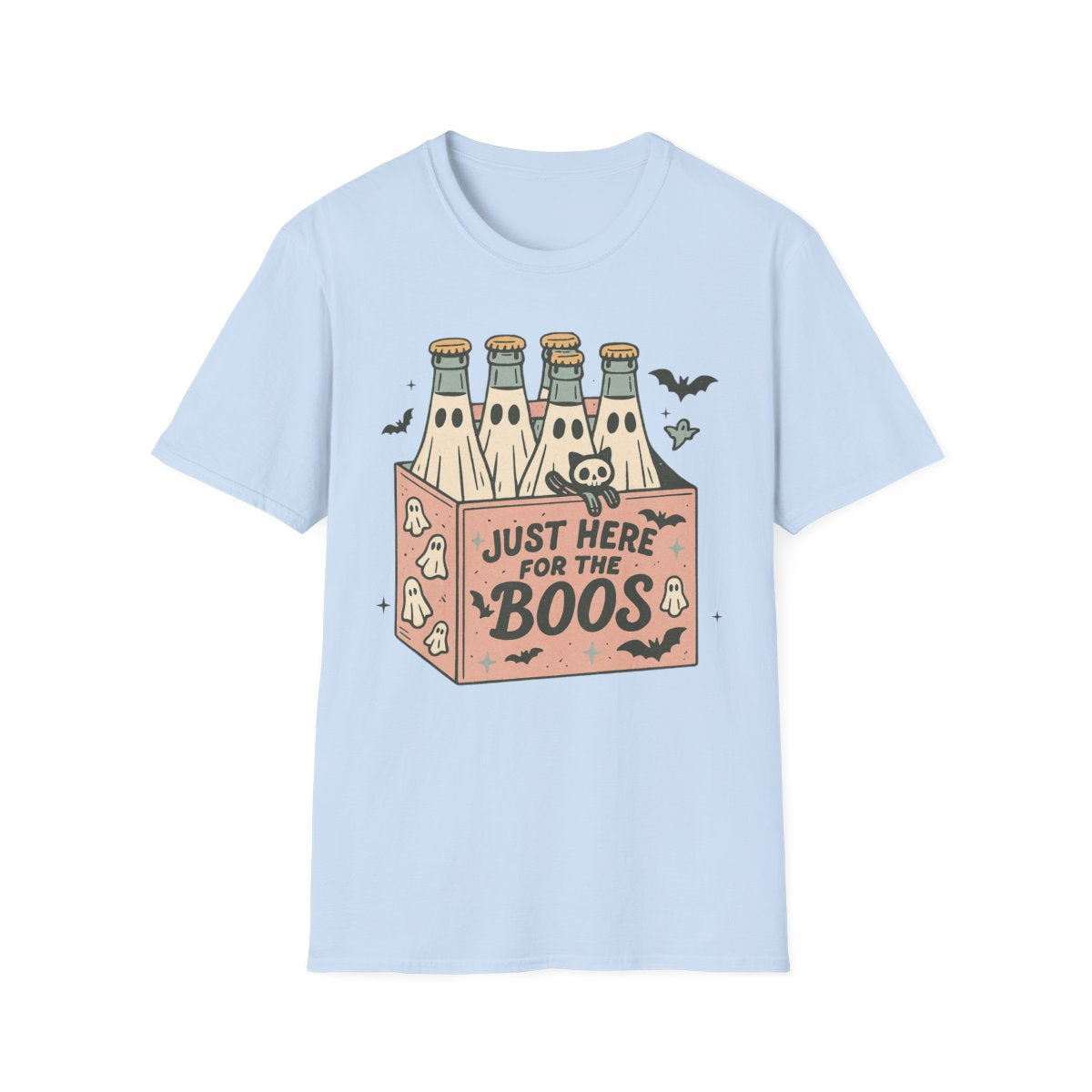 natural t-shirt with ghost drink design for halloween parties