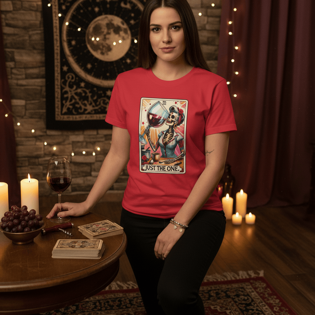just the one wine tarot t-shirt t-shirt tenth colour product image