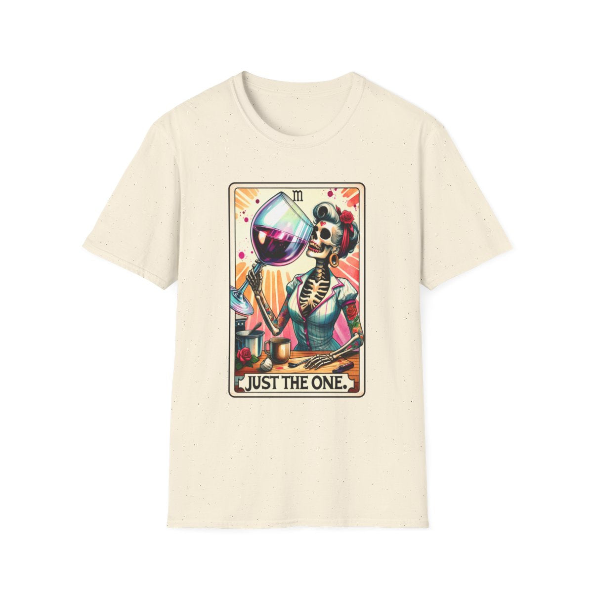 dark chocolate t-shirt with just the one wine tarot funny gift print