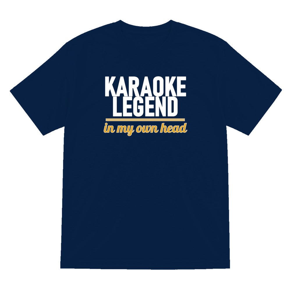 Karaoke Legend In My Own Head Funny T-Shirt & Sweatshirt T-Shirt in Navy