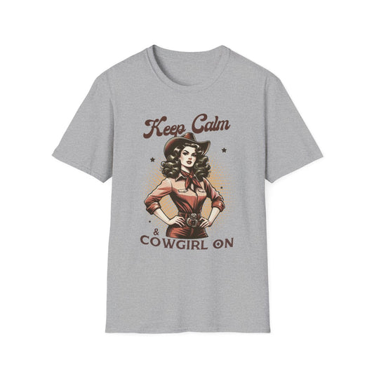 Keep Calm & Cowgirl On T-Shirt - funny t-shirt by Cheeky Business