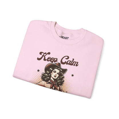 keep calm & cowgirl on western sweatshirt sweatshirt cowgirl gift idea image 6