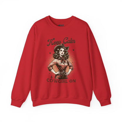 keep calm & cowgirl on western sweatshirt red sweatshirt cowgirl gift idea