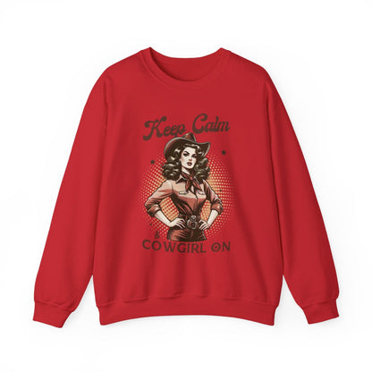 Keep Calm & Cowgirl On Western Sweatshirt - funny sweatshirt by Cheeky Business