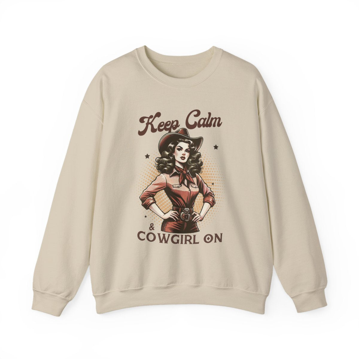 Keep Calm & Cowgirl On Western Sweatshirt - funny sweatshirt by Cheeky Business
