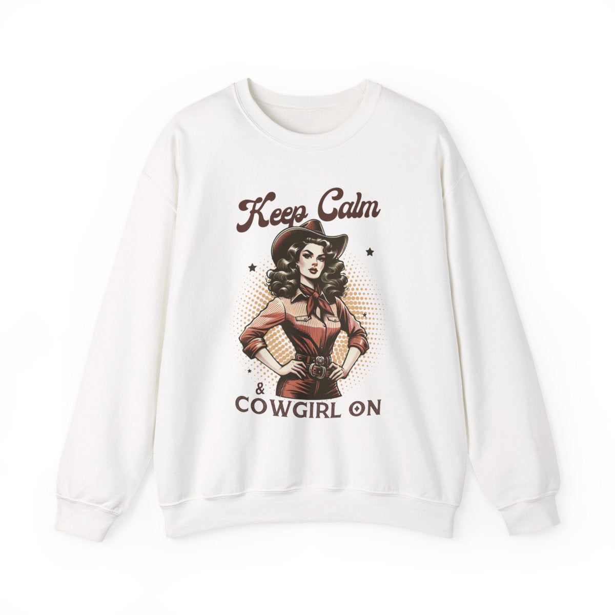 Keep Calm & Cowgirl On Western Sweatshirt - funny sweatshirt by Cheeky Business