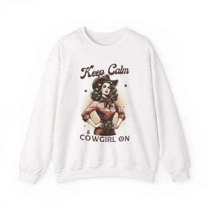Keep Calm & Cowgirl On Western Sweatshirt - funny sweatshirt by Cheeky Business