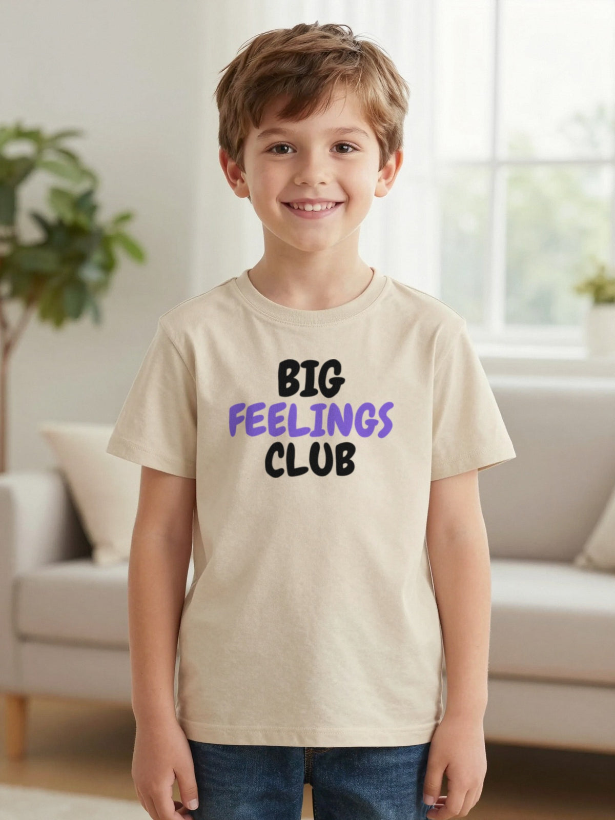 Kids Big Feelings Club T-Shirt, Sweatshirt & Hoodie worn by a child