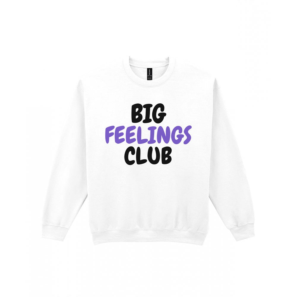 Kids Big Feelings Club T-Shirt, Sweatshirt & Hoodie Sweatshirt in White