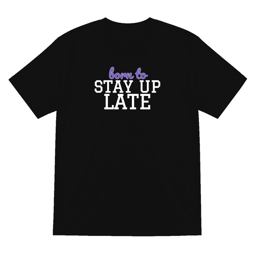 Kids Born To Stay Up Late T-Shirt, Sweatshirt & Hoodie T-Shirt in Black