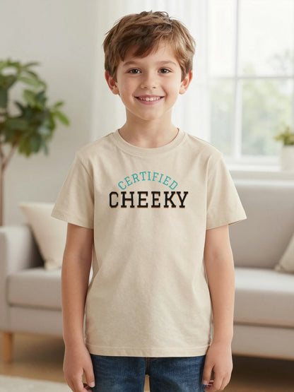 Kids Certified Cheeky T-Shirt, Sweatshirt & Hoodie worn by a child, another colour