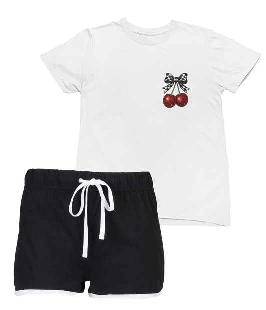 kids cherry t-shirt & shorts set t-shirt front product image