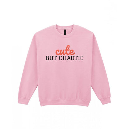 Kids Cute But Chaotic T-Shirt, Sweatshirt & Hoodie Sweatshirt in Light Pink