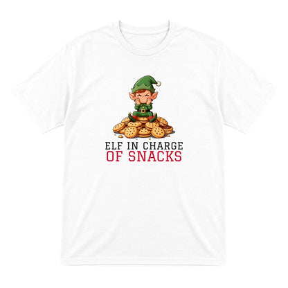 Kids Elf In Charge Of Snacks Christmas T-Shirt & Jumper T-Shirt in White