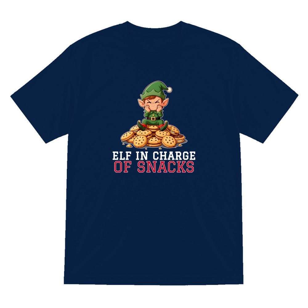 Kids Elf In Charge Of Snacks Christmas T-Shirt & Jumper T-Shirt in Navy