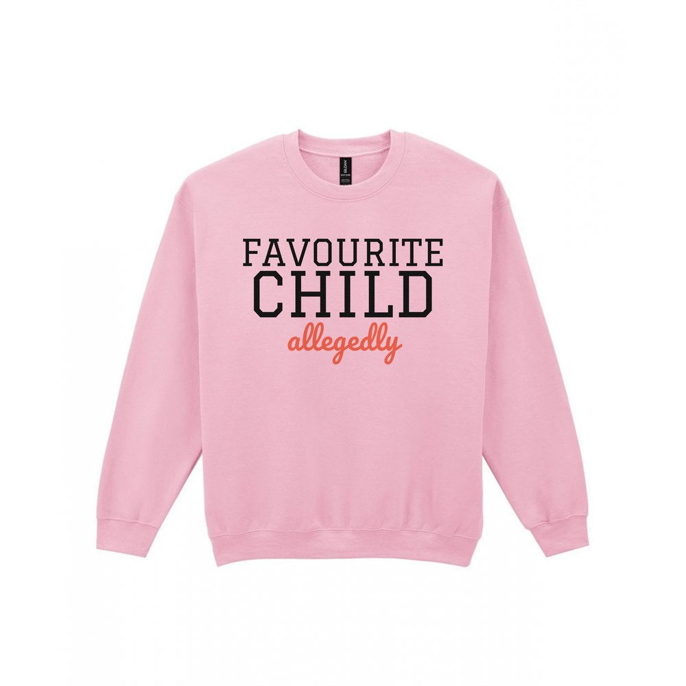Kids Favourite Child Allegedly T-Shirt, Sweatshirt & Hoodie Sweatshirt in Light Pink
