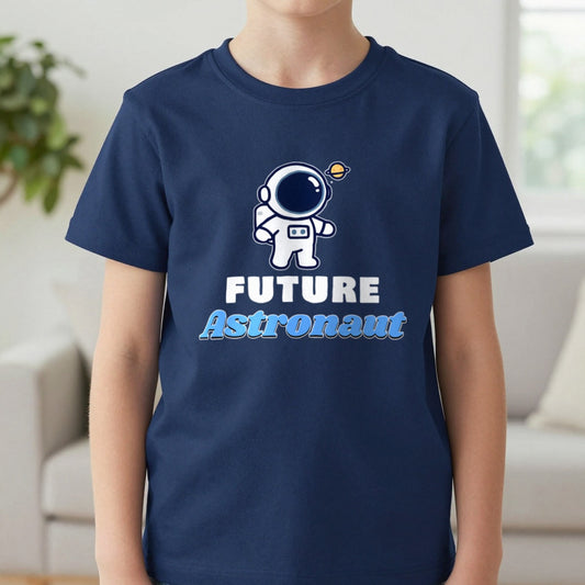 Kids Future Astronaut T-Shirt & Sweatshirt in Navy (T-Shirt), worn, our photo