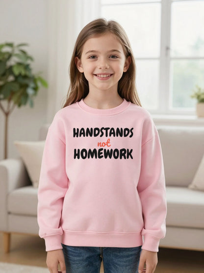 Kids Handstands Not Homework T-Shirt, Sweatshirt & Hoodie worn by a child