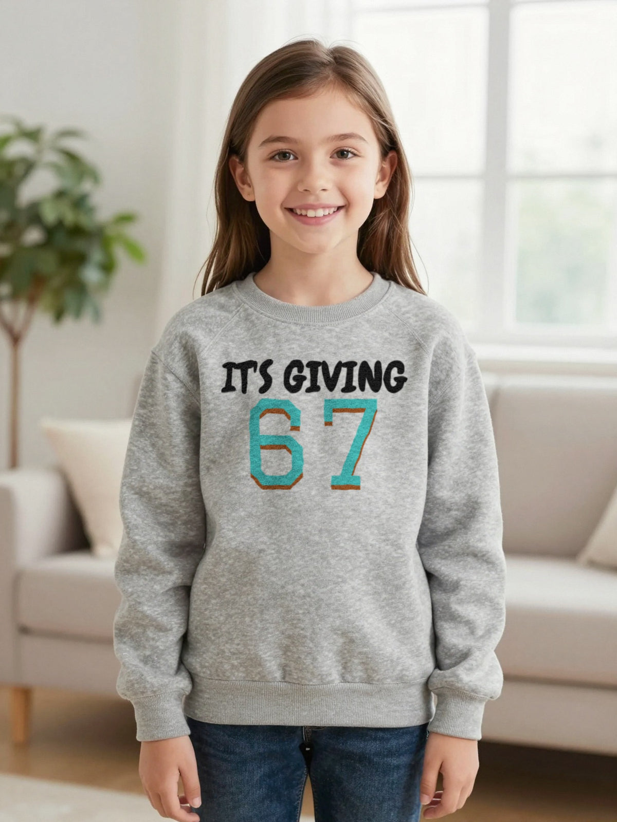 Kids It's Giving 67 T-Shirt, Sweatshirt & Hoodie worn by a child