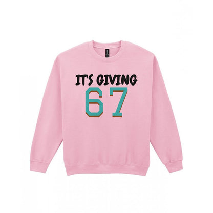 Kids It's Giving 67 T-Shirt, Sweatshirt & Hoodie Sweatshirt in Light Pink