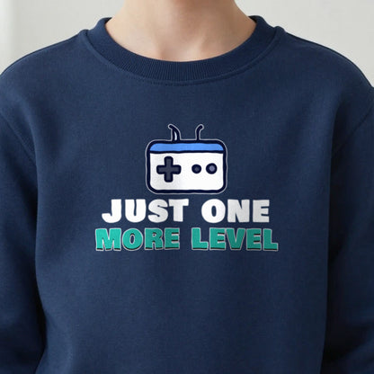 Kids Just One More Level Gaming T-Shirt & Sweatshirt close-up