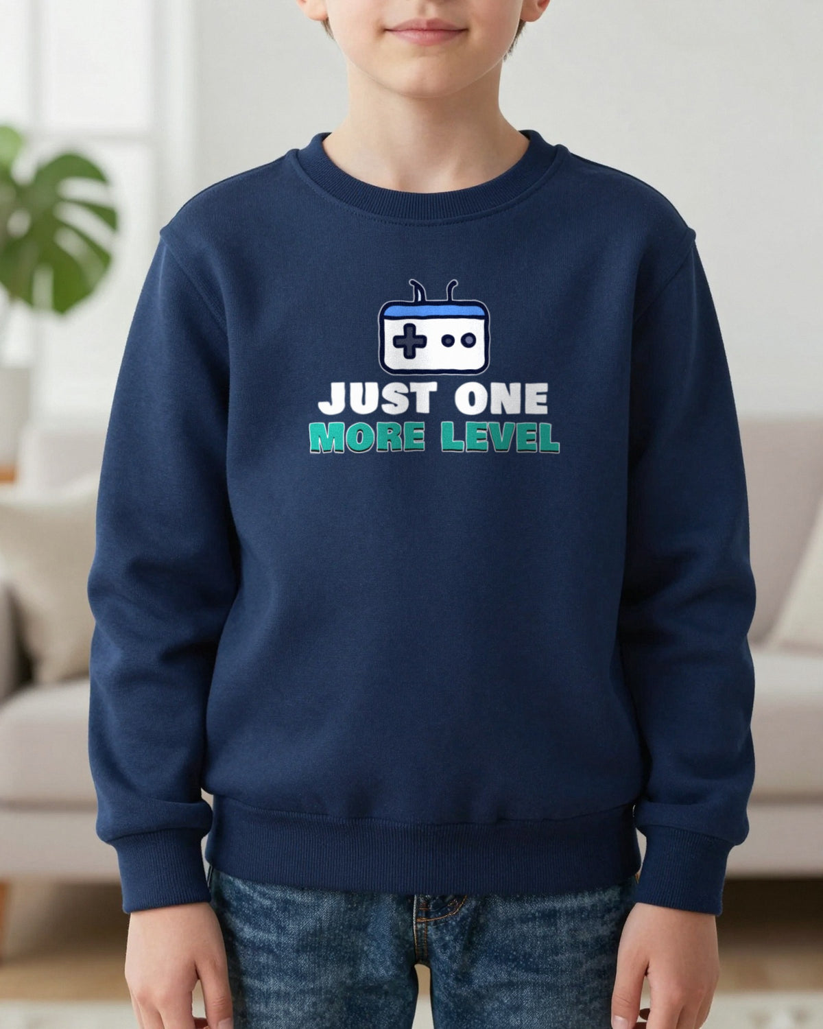 Kids Just One More Level Gaming T-Shirt & Sweatshirt worn