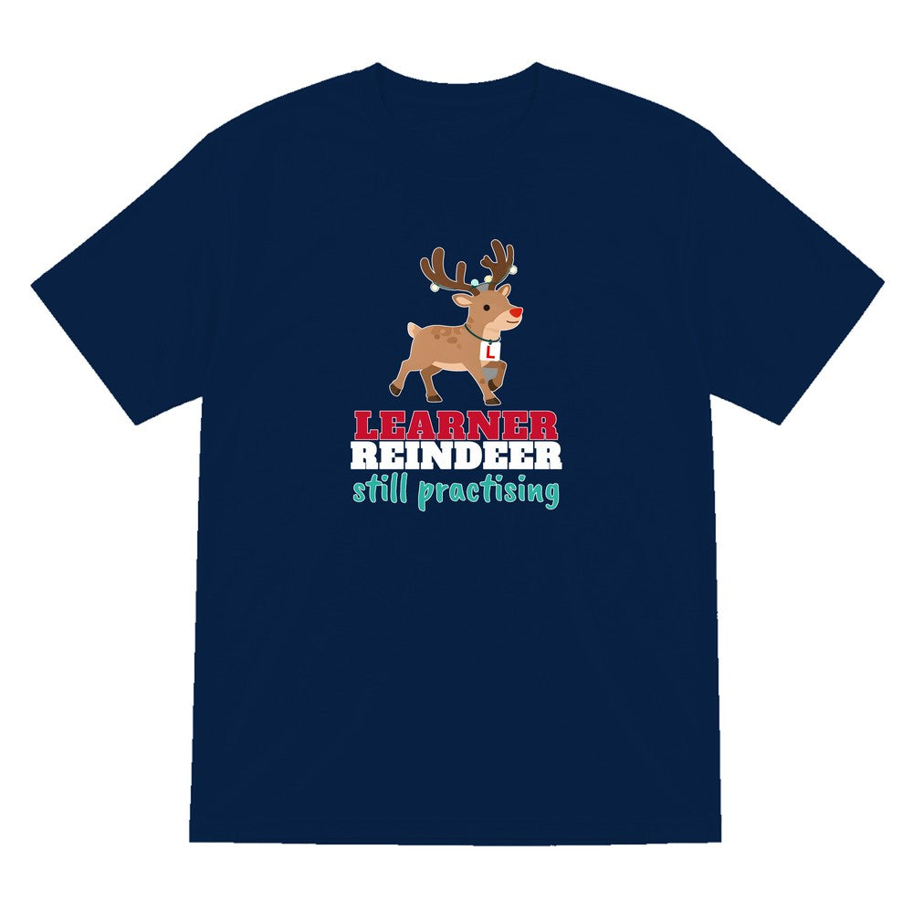 Kids Learner Reindeer Christmas T-Shirt & Jumper T-Shirt in Navy