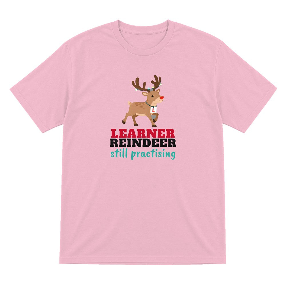 Kids Learner Reindeer Christmas T-Shirt & Jumper T-Shirt in Light Pink