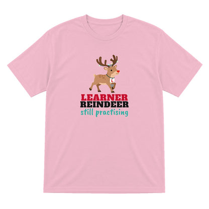 Kids Learner Reindeer Christmas T-Shirt & Jumper T-Shirt in Light Pink
