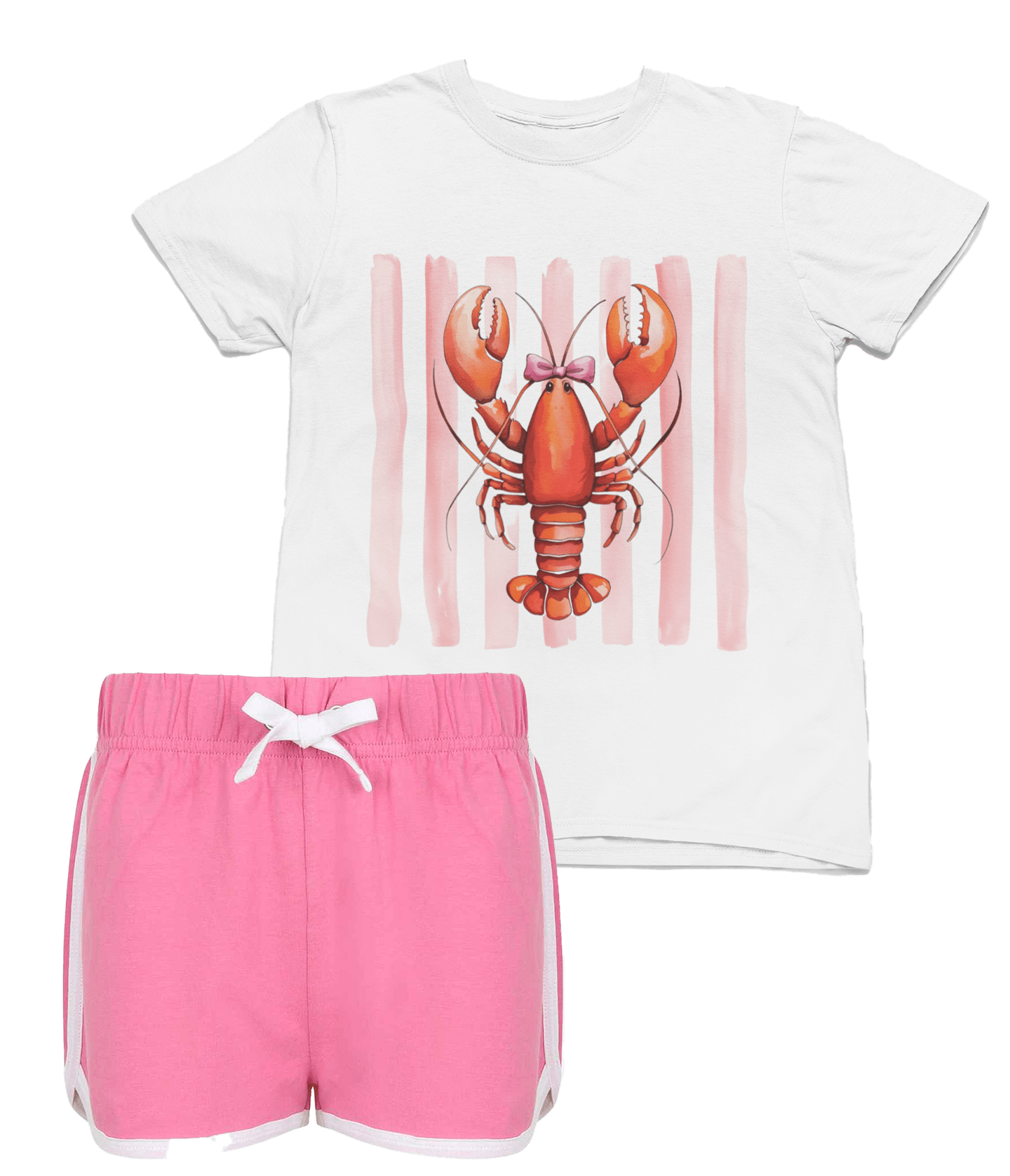 kids lobster t-shirt & shorts set t-shirt front product image