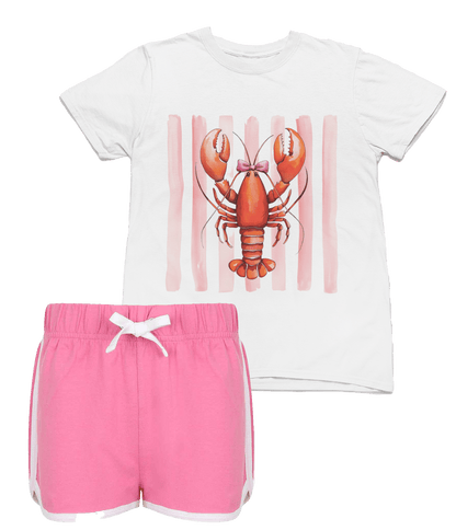 kids lobster t-shirt & shorts set t-shirt front product image