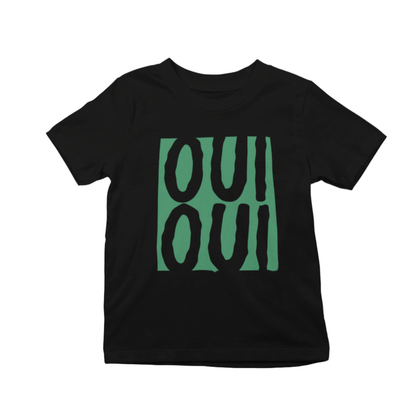 black kids oui oui t-shirt with colourful retro design