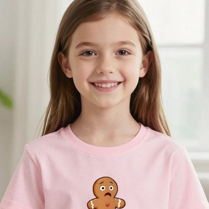 Kids Personalised Ate The Gingerbread Christmas T-Shirt & Sweatshirt print close-up, our photo