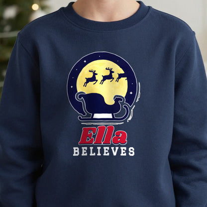 Kids Personalised Believes Christmas Jumper & T-Shirt in another colour