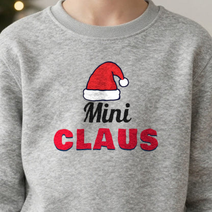 Kids Personalised Claus Christmas Jumper & T-Shirt close-up