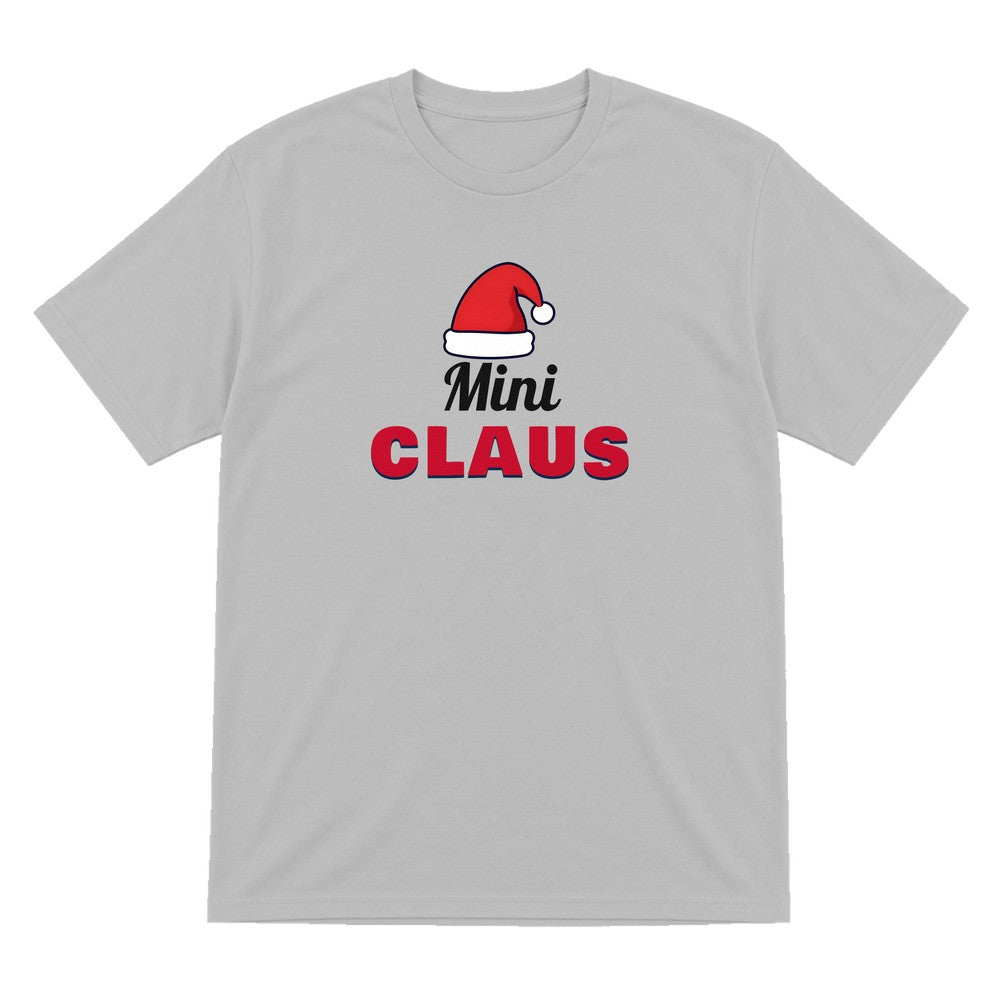Kids Personalised Claus Christmas Jumper & T-Shirt T-Shirt in Sport Grey