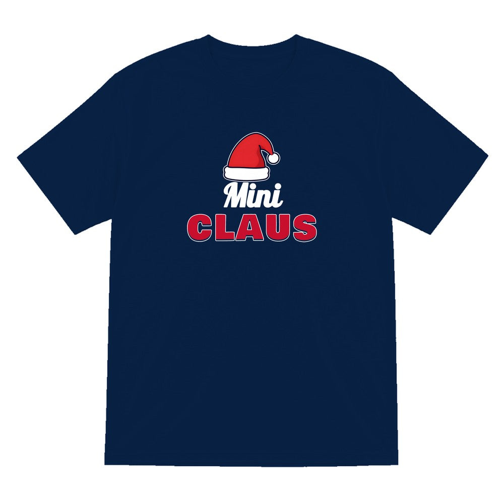 Kids Personalised Claus Christmas Jumper & T-Shirt T-Shirt in Navy