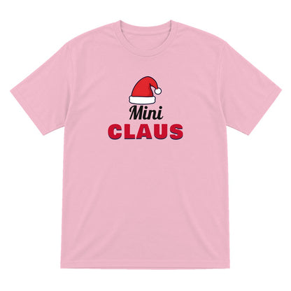 Kids Personalised Claus Christmas Jumper & T-Shirt T-Shirt in Light Pink