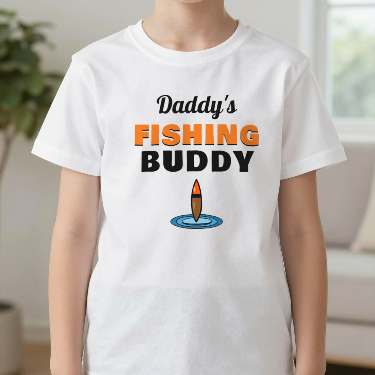 Kids Personalised Fishing Buddy T-Shirt & Sweatshirt T-Shirt in White, worn, our photo