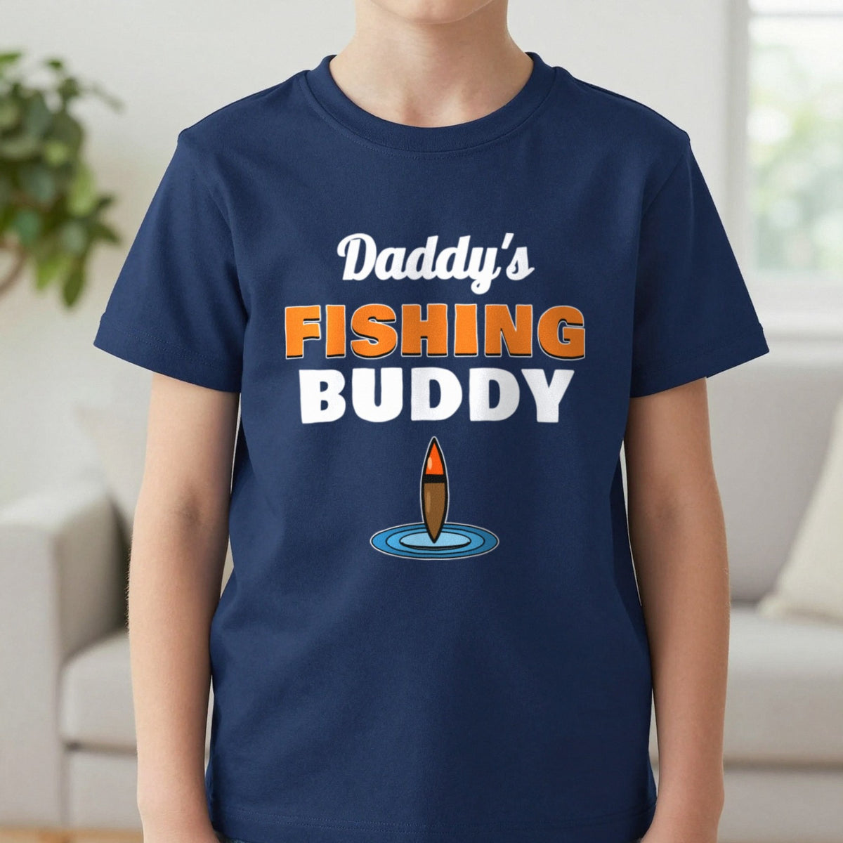 Kids Personalised Fishing Buddy T-Shirt & Sweatshirt T-Shirt in Navy, worn, our photo