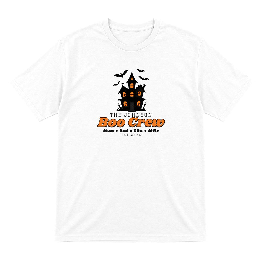 Kids Personalised Family Boo Crew T-Shirt & Sweatshirt in White (T-Shirt)