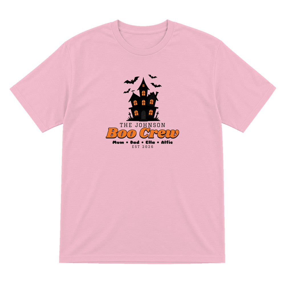 Kids Personalised Family Boo Crew T-Shirt & Sweatshirt in Light Pink (T-Shirt)