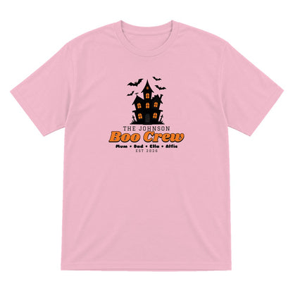 Kids Personalised Family Boo Crew T-Shirt & Sweatshirt in Light Pink (T-Shirt)