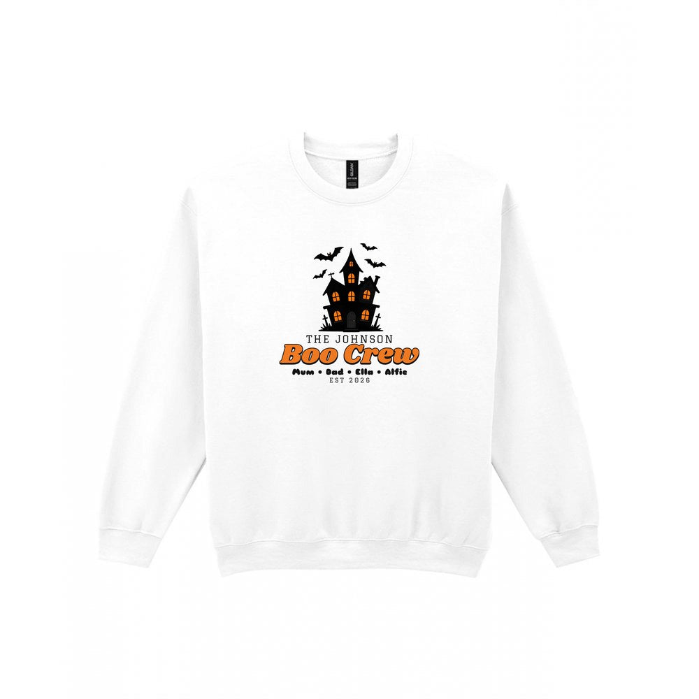 Kids Personalised Family Boo Crew T-Shirt & Sweatshirt in White (Sweatshirt)