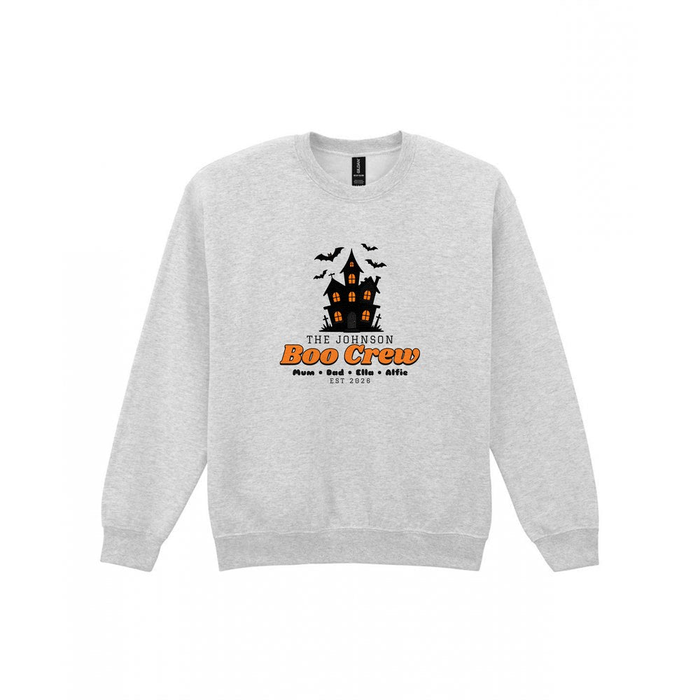 Kids Personalised Family Boo Crew T-Shirt & Sweatshirt in Sport Grey (Sweatshirt)