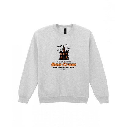 Kids Personalised Family Boo Crew T-Shirt & Sweatshirt in Sport Grey (Sweatshirt)