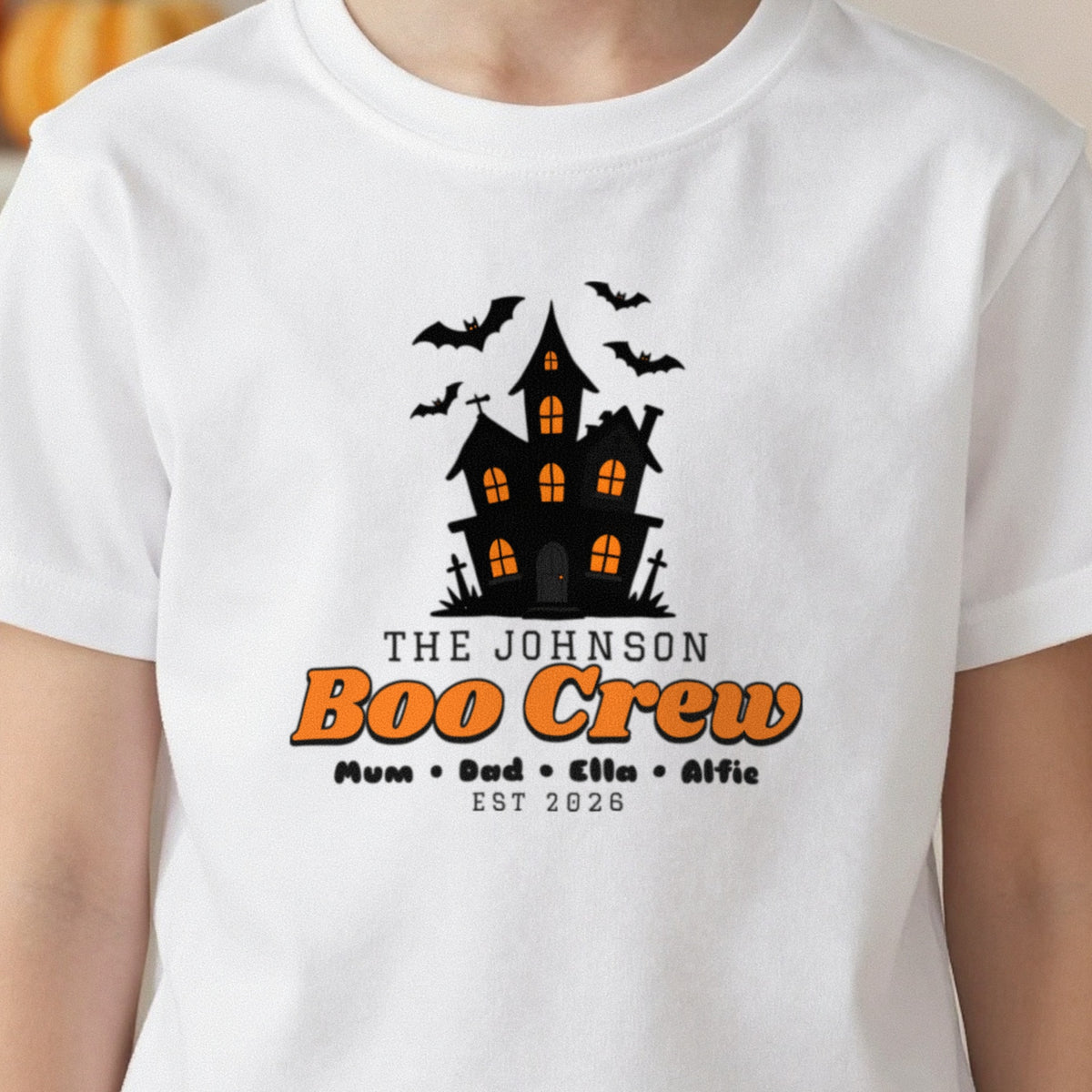 Kids Personalised Family Boo Crew T-Shirt & Sweatshirt in another colour