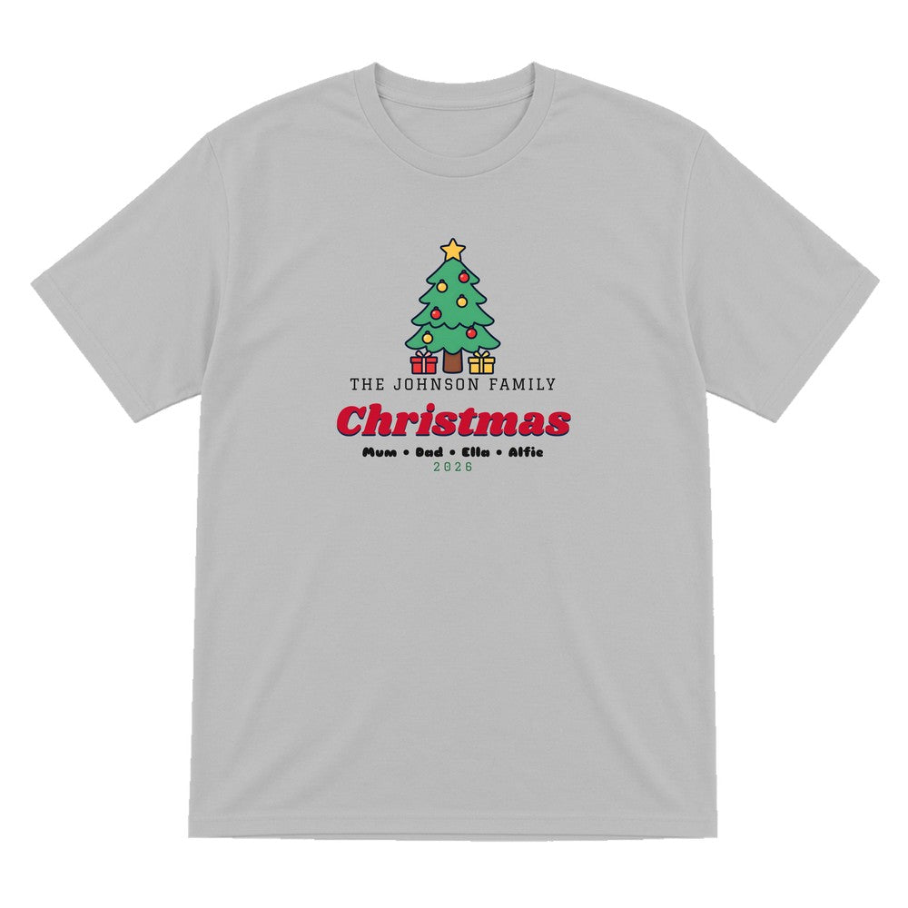 Kids Personalised Family Christmas Jumper & T-Shirt T-Shirt in Sport Grey