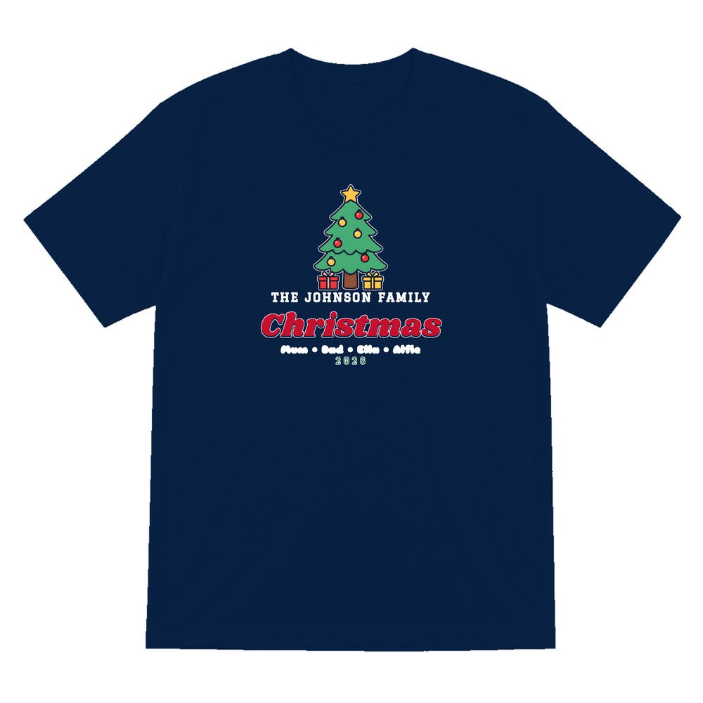 Kids Personalised Family Christmas Jumper & T-Shirt T-Shirt in Navy