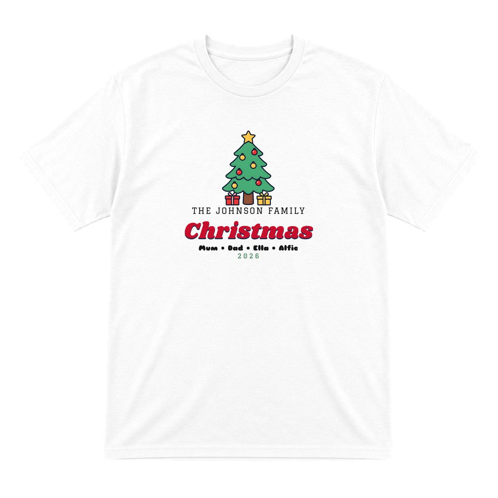 Kids Personalised Family Christmas Jumper & T-Shirt T-Shirt in White